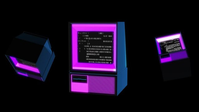 3d retro render computer 1990s