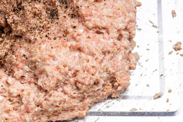 ground meat or force-meat preparation. above view