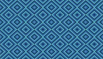 A repeating pattern of rhombuses in various shades of navy and blue. Texture for textiles, tiles, paper