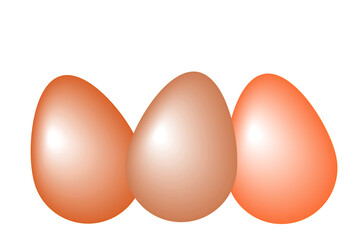 3 eggs flat vector illustration