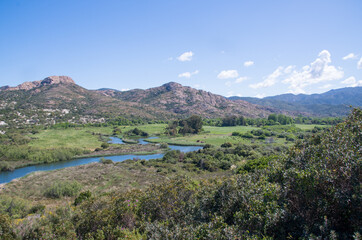 Obraz premium View of the Ostricone Delta on the French island of Corsica