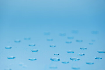small drops of water on a blue background