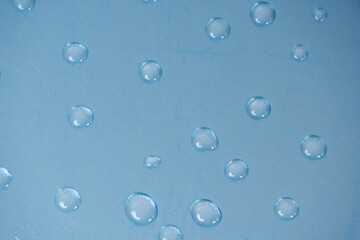 small drops of water on gray-blue background