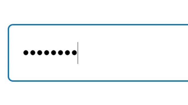 Typing in a Password on Web Page Browser. Device Screen View of Type in Censored Password Online. Viewpoint Over The Internet Network Website.