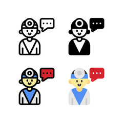 Dialogue communication with doctor Icon, and illustration Vector