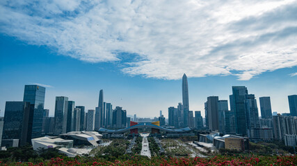 Naklejka na ściany i meble Overlooking the center of Shenzhen