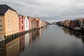 Storage houses on the Nidelv River in Trondheim