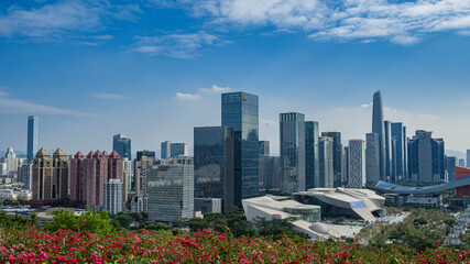 Fototapeta na wymiar Overlooking the center of Shenzhen