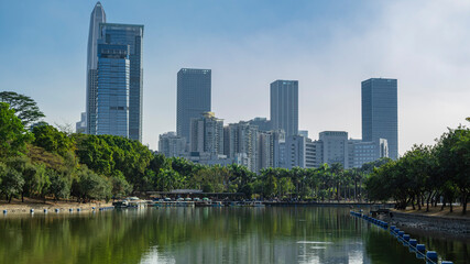Fototapeta na wymiar Overlooking the center of Shenzhen