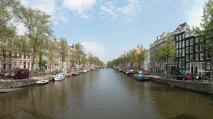 Fototapeta na wymiar Kloveniersburgwal At Amsterdam