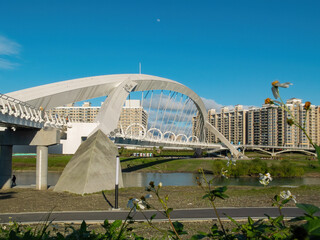 Sunny view of the Yangguang Bridge at Xindian District