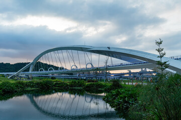 Night view of the Yangguang Bridge at Xindian District