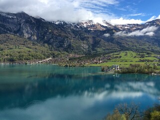 lake and mountains in Switzerland