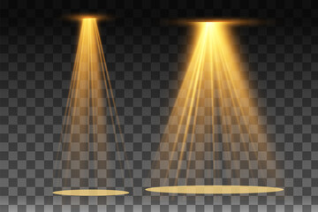 Vector spotlight. Light effect.Glow isolated yellow transparent light effect. Abstract special effect element design.