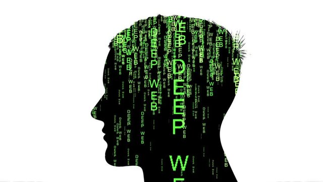 Silhouette of man deep web concept