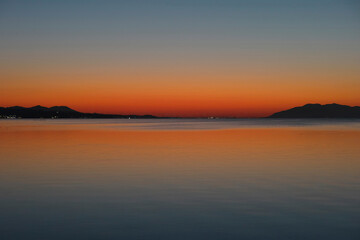 Fototapeta na wymiar 松江市から見た宍道湖の夕景