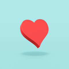 Red Heart Symbol Shape on Blue Background