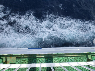 View from the rail of a ferry - obrazy, fototapety, plakaty