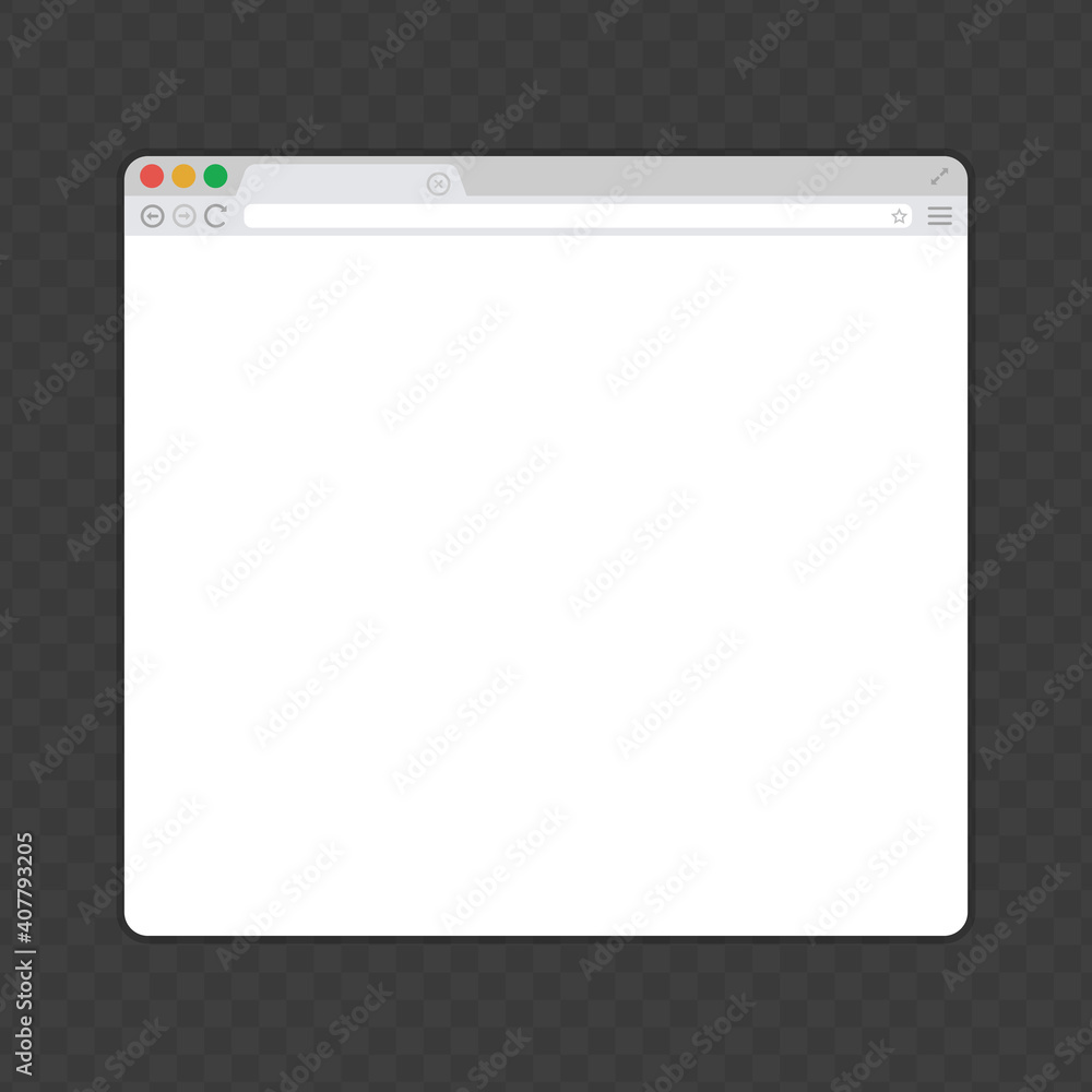 Poster simple web browser window. web page mock up in trendy flat style. template of empty, clean internet 
