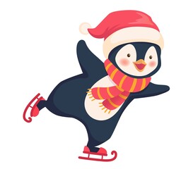 Penguin ice skating