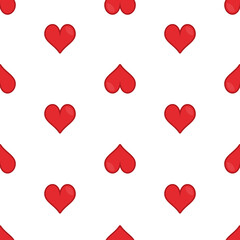 Red heart background for textile or print. Cute romantic seamless pattern.Simple hearts vector texture. EPS 10.