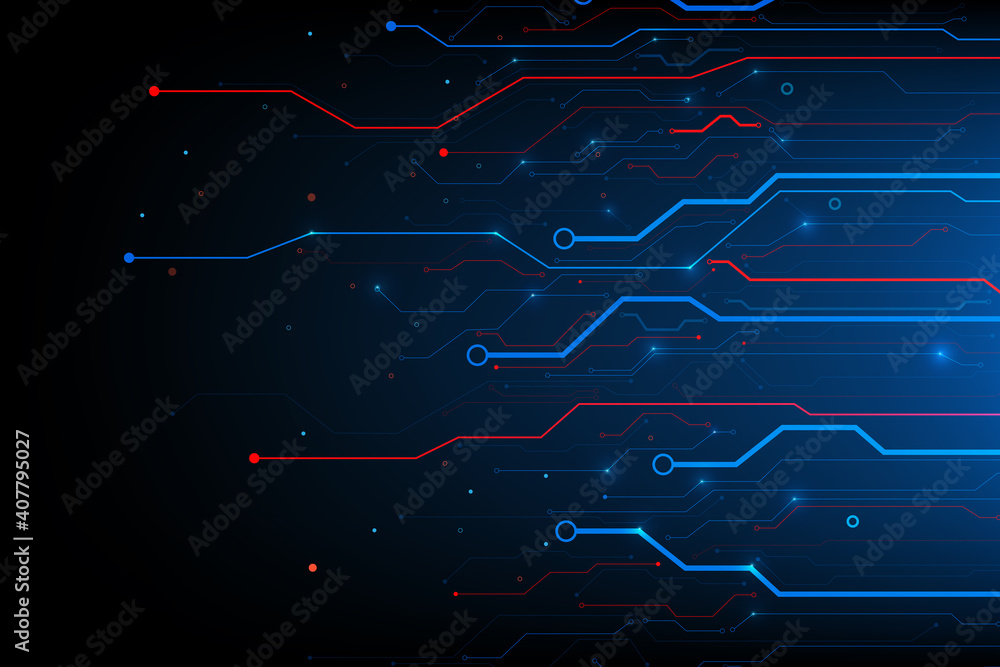 Poster abstract background electronic print circuit dot and line 009