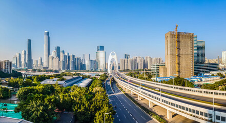 Fototapeta premium Aerial photography of the architectural landscape of Guangzhou, China