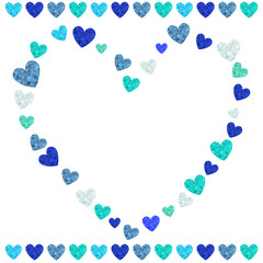 キラキラ　宝石　ハート　フレーム　ライン　素材　セット