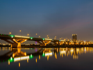 Fototapeta premium Sunset landscape around the Dadaocheng Wharf area