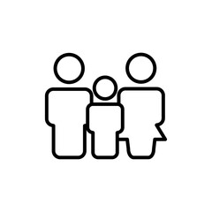 Family line icon. father, mother and child. simple design editable. Design template vector