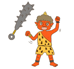 赤鬼　Red demon　節分・豆まき　Japanese traditional event