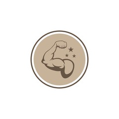 Biceps muscle icon logo vector design template. Strong arm, muscle arm logo vector illustration