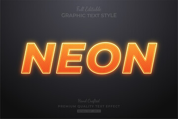 Neon Orange Editable Text Effect Font Style