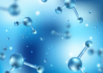 Water molecules structure abstract background, vector illustration
