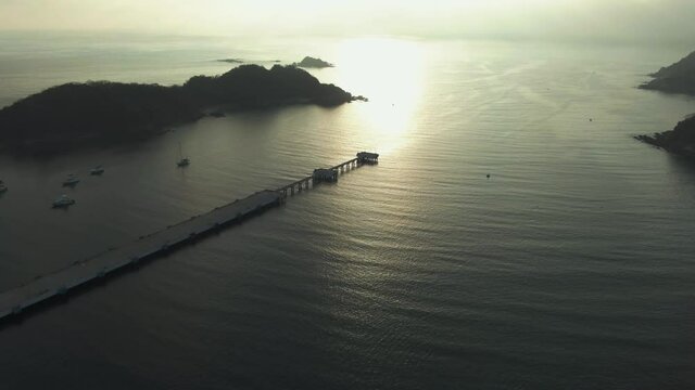Early Morning View of Santa Cruz Bay in Huatulco, Oaxaca, Mexico
