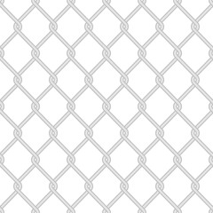 Naklejka premium Seamless chain link fence background. Fences made of metal wire mesh on transparent background. Wired Fence pattern in flat style. Mesh-netting. Vector illustration EPS 10.