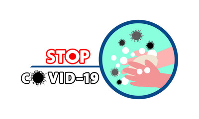Washing hand for coronavirus prevention,COVID-19 prevention,Vector illustration.