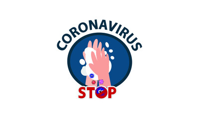 Washing hand for coronavirus prevention,COVID-19 prevention,Vector illustration.