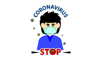 Protective face mask against and stop corona virus,Covid-19.