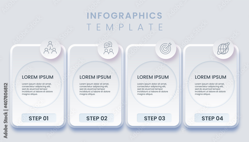 Wall mural Business infographic with 4 options