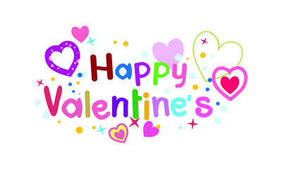 Happy Valentine's Day with love and hearts, Holiday greeting card, gift voucher, invitation design, love creative concept Vector illustration.