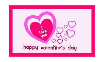 Happy Valentine's Day with love and hearts, Holiday greeting card, gift voucher, invitation design, love creative concept Vector illustration.