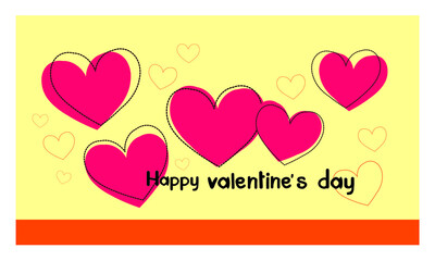 Happy Valentine's Day with love and hearts, Holiday greeting card, gift voucher, invitation design, love creative concept Vector illustration.