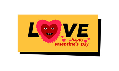 Happy Valentine's Day with love and hearts, Holiday greeting card, gift voucher, invitation design, love creative concept Vector illustration.