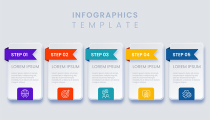 Infographic template with five options