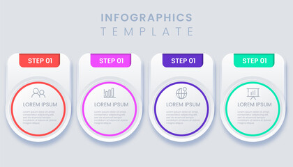 Abstract business infographic with 4 options