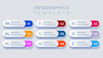 9 steps modern business infographic template