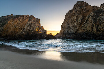 Sunset from Pfeiffer Beach in Big Sur.