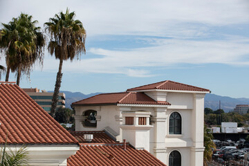 View of the historic public train depot in Santa Ana, California, USA.