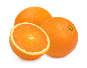 Orange fruit isolated on the white background..